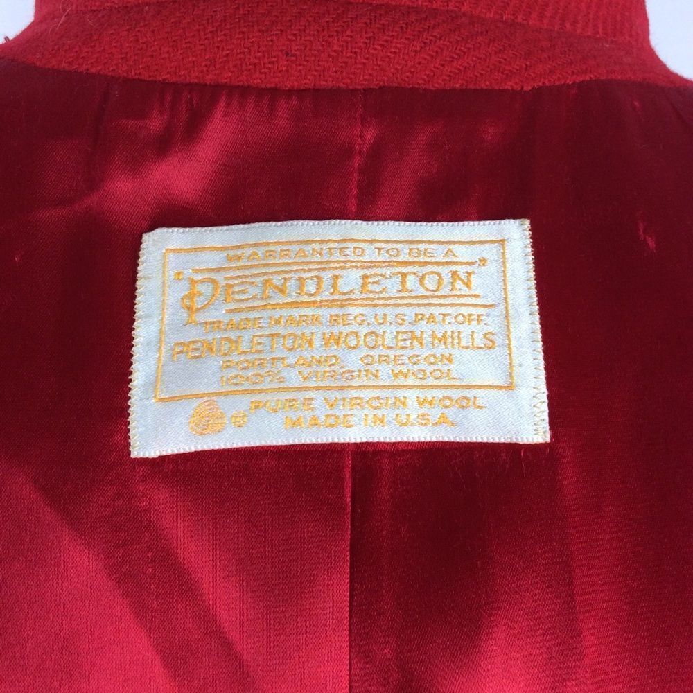 Pendleton Pea Coat Women’s Size 8 Red Vintage - image 6